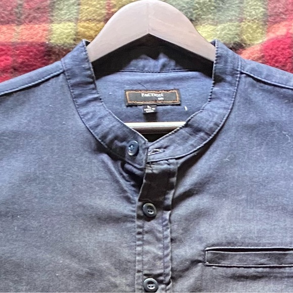 No collar dress shirt. No rips or stains. - Picture 2 of 2